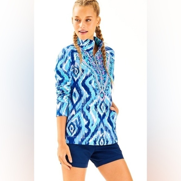 Lilly Pulitzer Tops - Lilly Pulitzer Skipper Printed Popover Resort Desert Palm UPF 50+